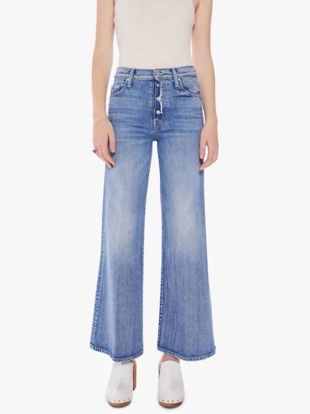 MOTHER Size 25 • The Fly Cut Tomcat Roller Wide Leg Jean in Crashing.